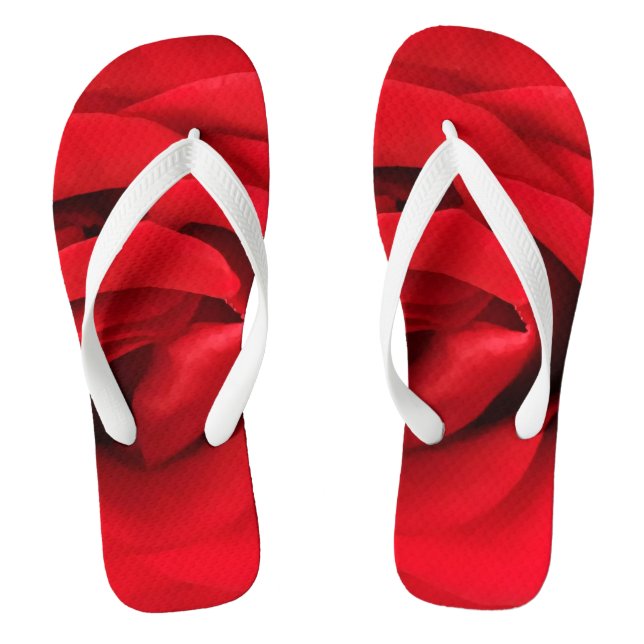 Red Rose Flip Flops (Footbed)