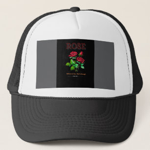 Red Rose Floral Baseball Cap - Believe in You