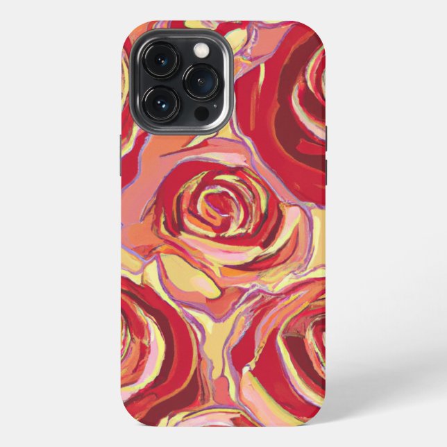 Red Rose Floral Design #2 iPhone Case (Back)