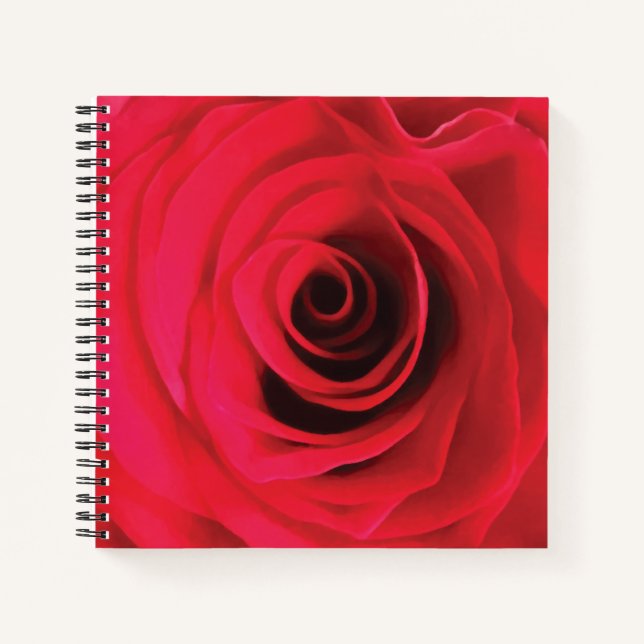 Red rose floral design notebook (Front)