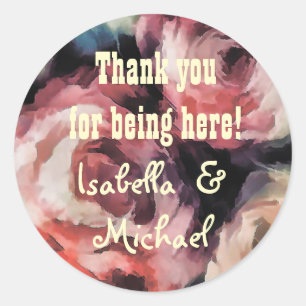 red rose , floral ,elegant , flora , retro  classic round sticker