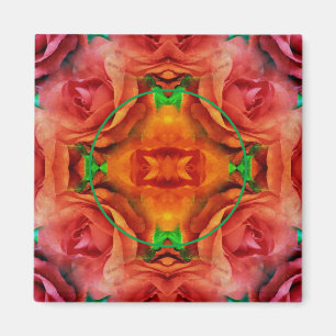 Red Rose Floral Nature Frame Add Your Photo Magnet