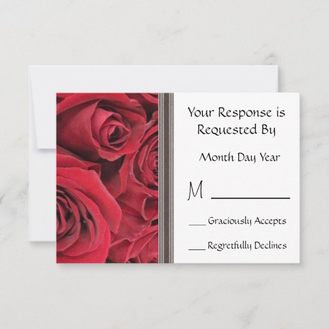 Red Rose Floral RSVP Card (Front)