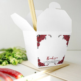 Red Rose Floral Wedding Theme Favour Box