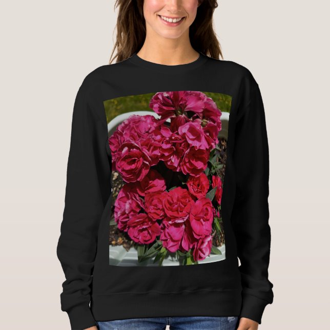 Red Rose Floral Women's Sweatshirt (Front)