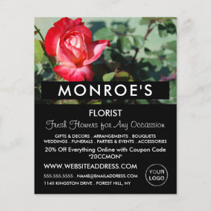 Red Rose, Florist, Floristry Advertising Flyer