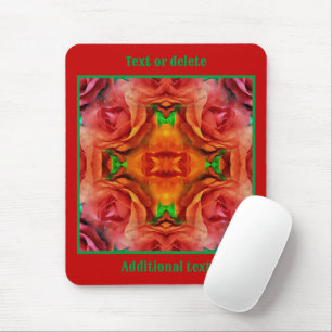 Red Rose Flower Abstract Distressed Personalised Mouse Mat