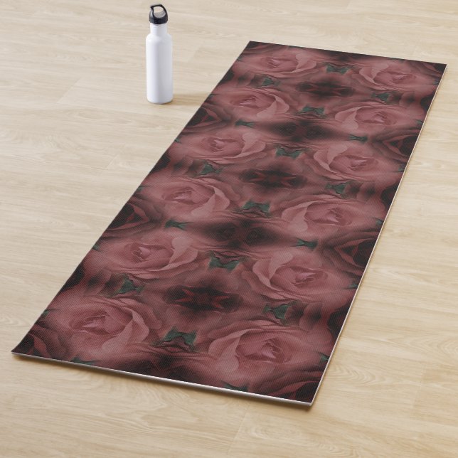 Red Rose Flower Abstract Nature Vintage  Yoga Mat (In Situ)