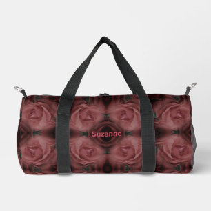 Red Rose Flower Abstract Personalised Duffle Bag