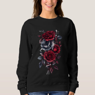 Red Rose Flower Botanist Garden Gardening Flower R Sweatshirt