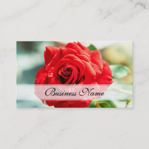 Red rose flower business card