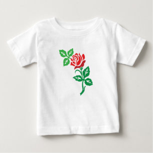 Red Rose Flower Design – Classic Floral Beauty Baby T-Shirt