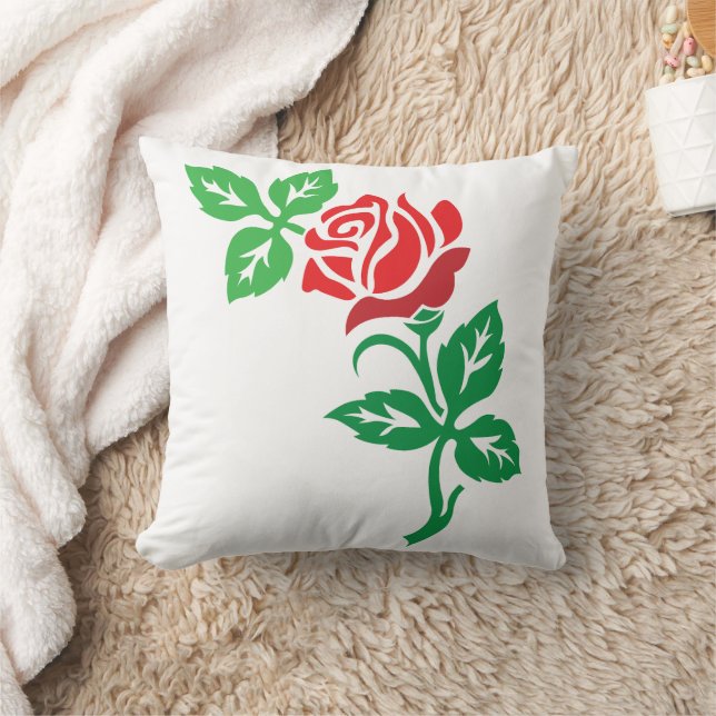 Red Rose Flower Design – Classic Floral Beauty Cushion (Blanket)