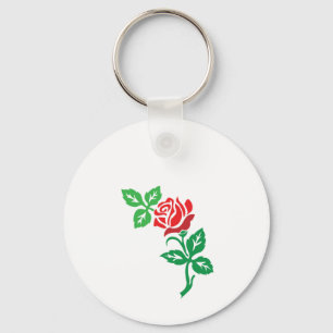 Red Rose Flower Design – Classic Floral Beauty Key Ring