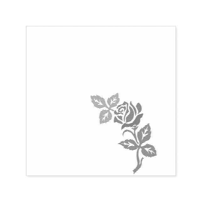 Red Rose Flower Design – Classic Floral Beauty Self-inking Stamp (Design)