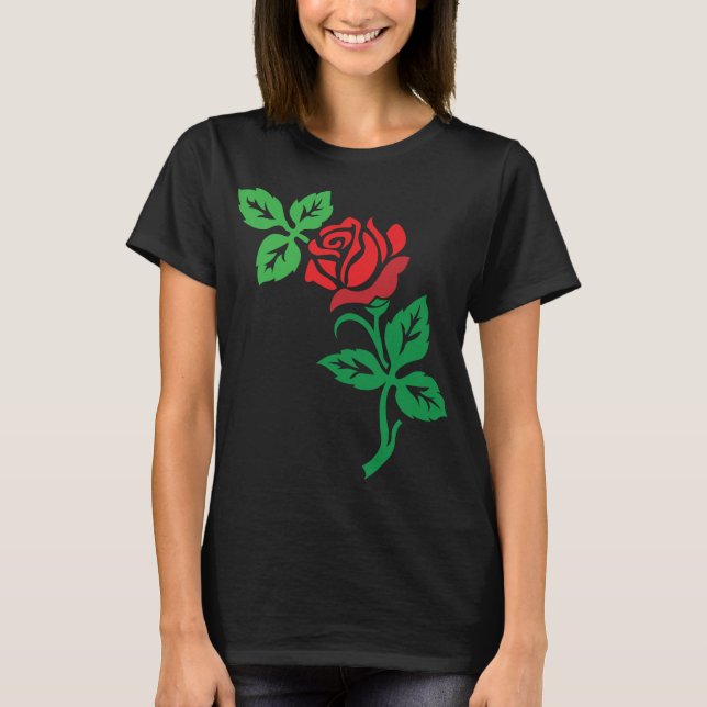 Red Rose Flower Design – Classic Floral Beauty T-Shirt (Front)
