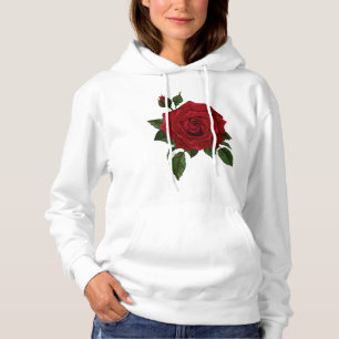 Red Rose flower floral Design Hoodie