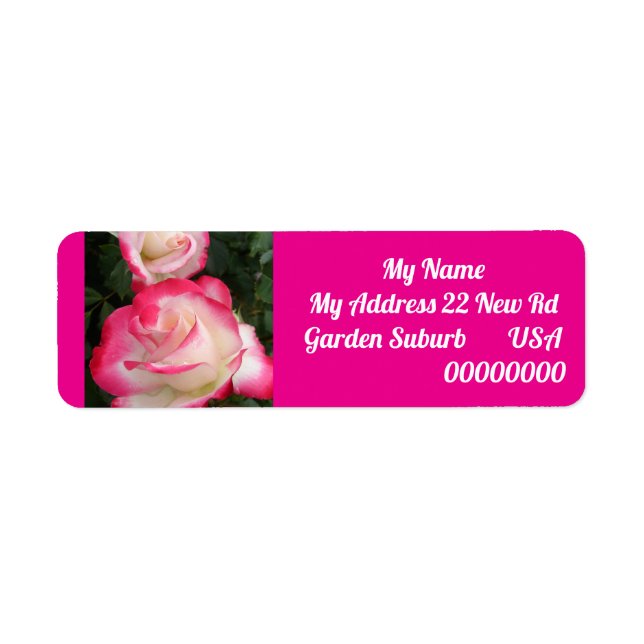 Red Rose Flower Floral Return Address Labels (Front)