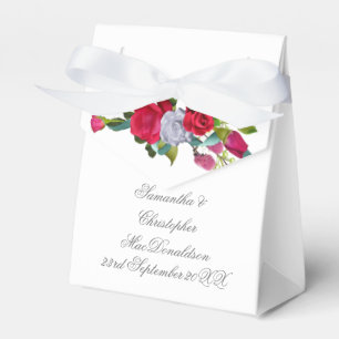 Red rose flower floral romantic wedding favour box
