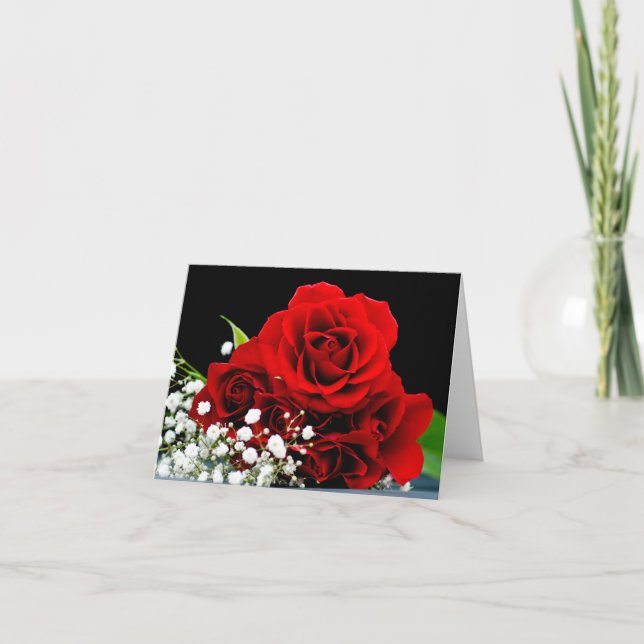 Red rose flower Greeting card (Front)