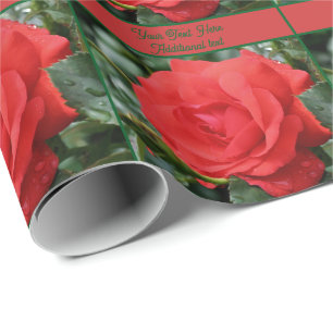 Red Rose Flower In Bloom Personalized Wrapping Paper