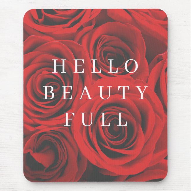 Red Rose Flower Mouse Pad (Front)