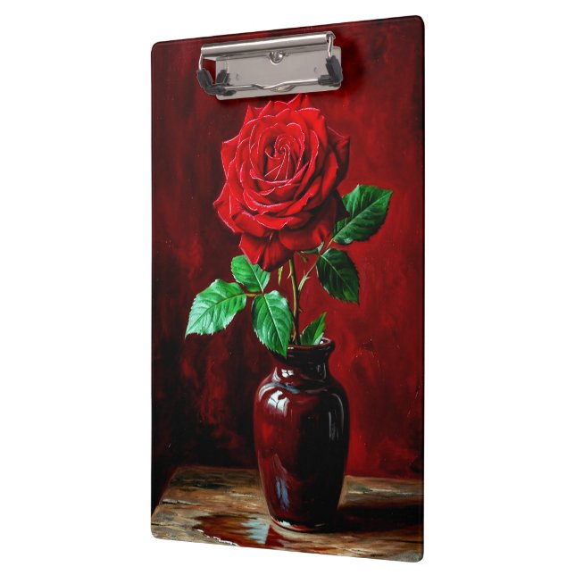 Red Rose Flower Painting  Clipboard (Left)