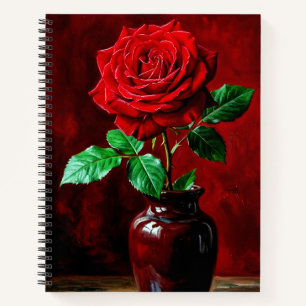 Red Rose Flower Painting Notebook