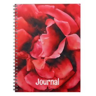 Red Rose Flower Petals Art Journal Personalise