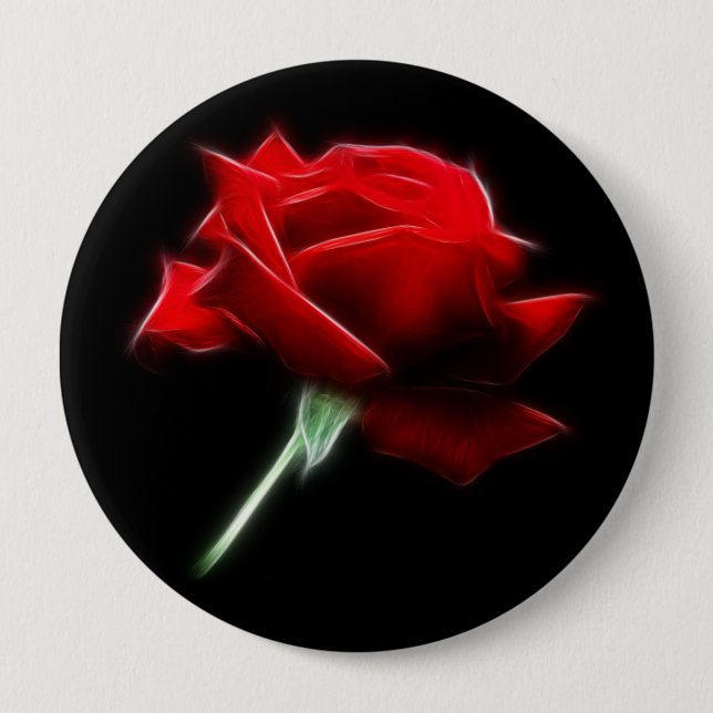Red Rose Flower Plant 10 Cm Round Badge (Front)