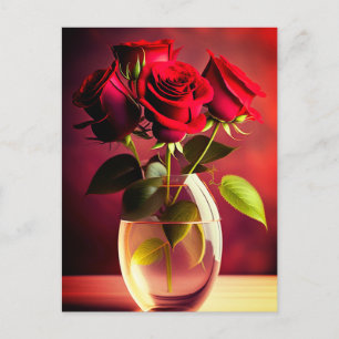 Red Rose Flower Postcard