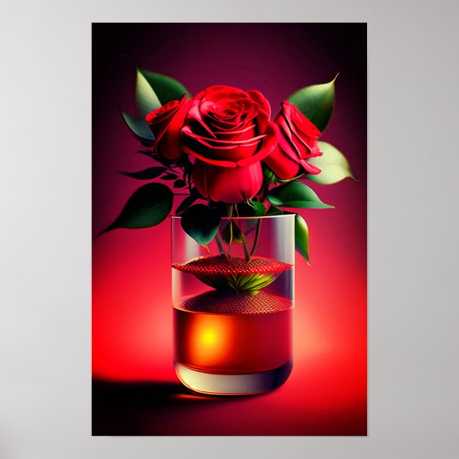 Red Rose Flower Poster (Front)