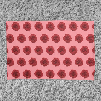 Red Rose Flower Seamless Pattern on Pillow Case