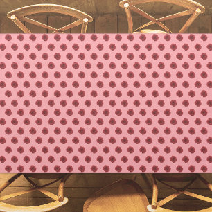 Red Rose Flower Seamless Pattern on Tablecloth