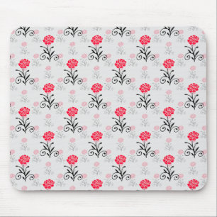 Red Rose Flower Stalk Pattern Design  Mouse Mat