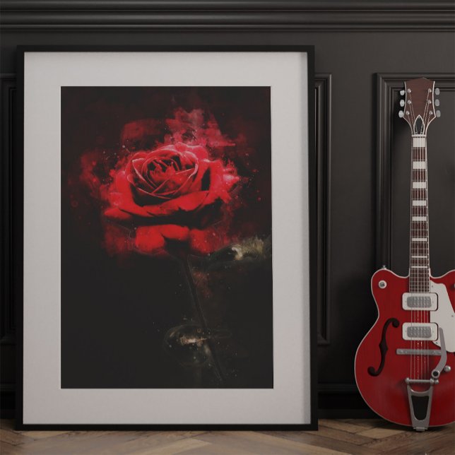 Red Rose flower watercolor - bb Photo Print (Creator Uploaded)