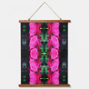 Red Rose Flowers And Raindrops Abstract Hanging Tapestry
