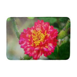 Red rose flowers bath mat