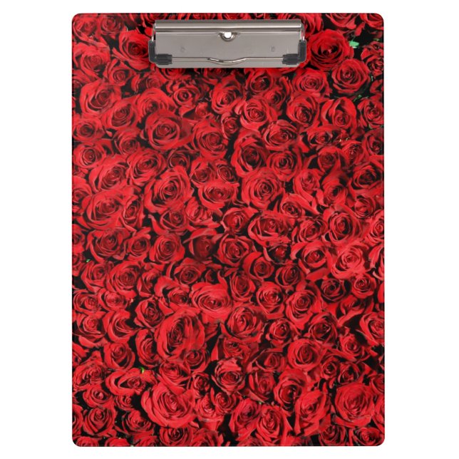 Red Rose Flowers Clipboard (Front)