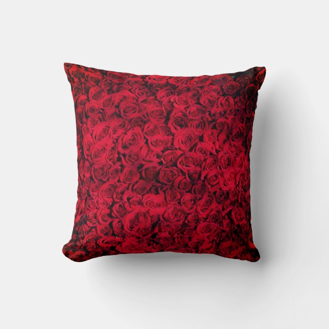 Red Rose Flowers Cushion (Front)