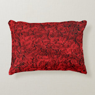 Red Rose Flowers Decorative Cushion