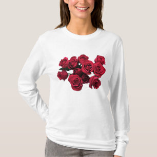 Red Rose Flowers Garden T-shirt