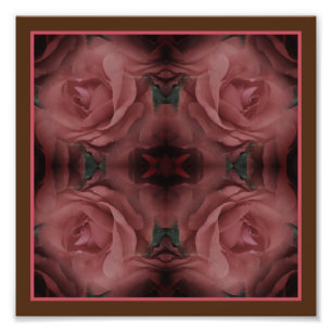 Red Rose Flowers Mirror Abstract Nature 8x8 Photo Print