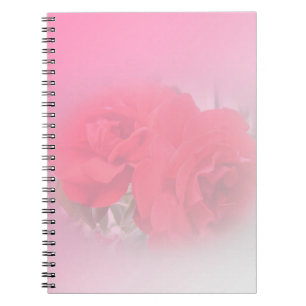 red rose flowers notebook