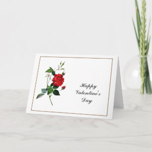 Red Rose flowers, Pierre Joseph Redouté Holiday Card