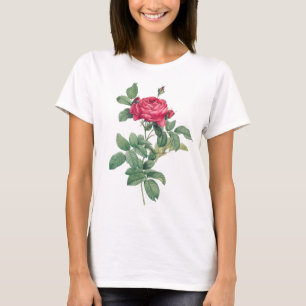 Red Rose Flowers with Green Leaves T-Shirt