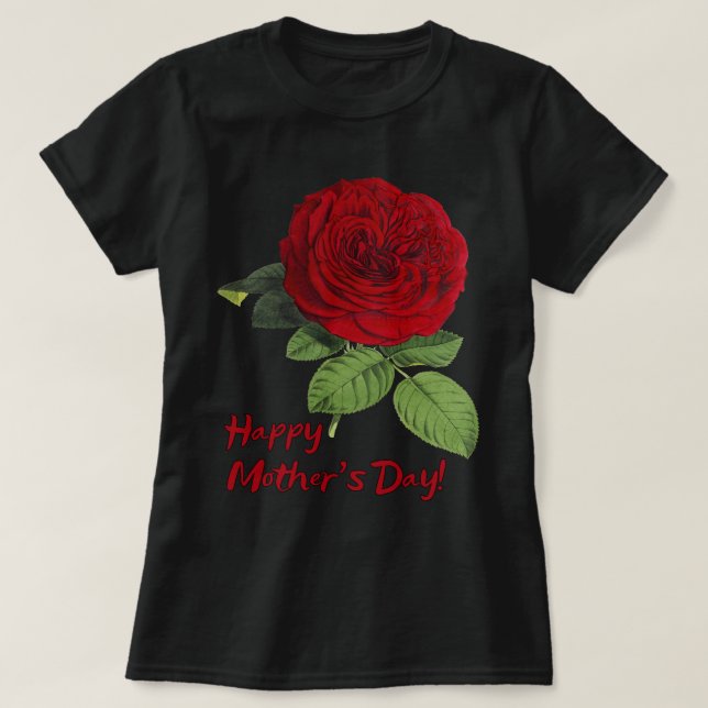Red Rose for Mother T-Shirt (Design Front)