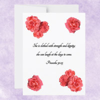 Red Rose Frame Custom Bible Verse Proverbs 31:25