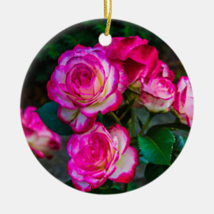 Red Rose Garden  Ceramic Tree Decoration