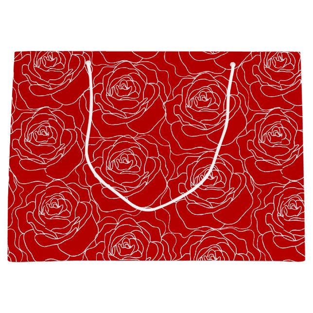 Red Rose Gift Bag (Large) (Front)